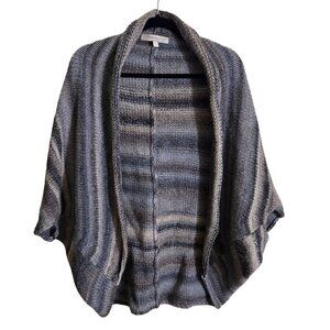 Lineamaglia Italy Wool Blend Striped Poncho Cape Circle Cardigan Sweater Size S